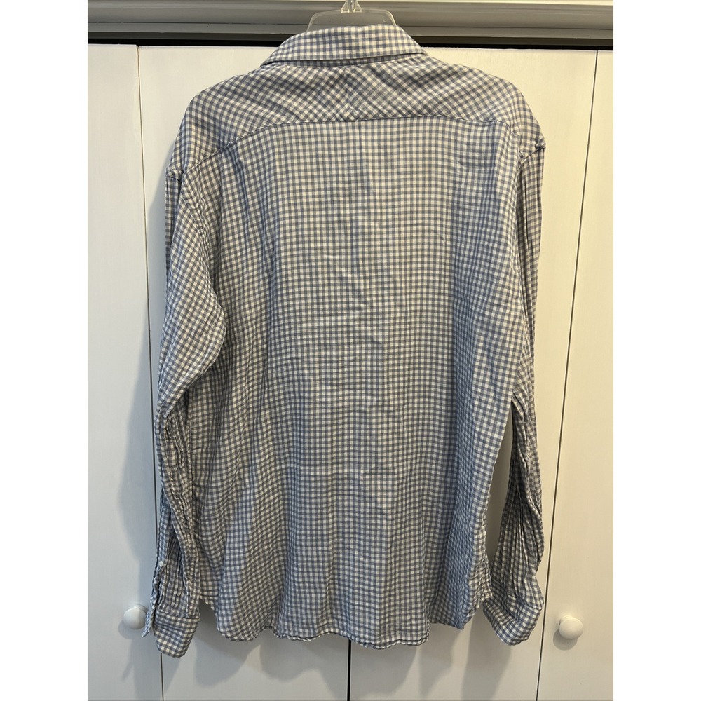 Billy Reid‎ Blue & White Long Sleeve Casual Button Up Plaid Shirt XL, ITALY - Picture 6 of 8
